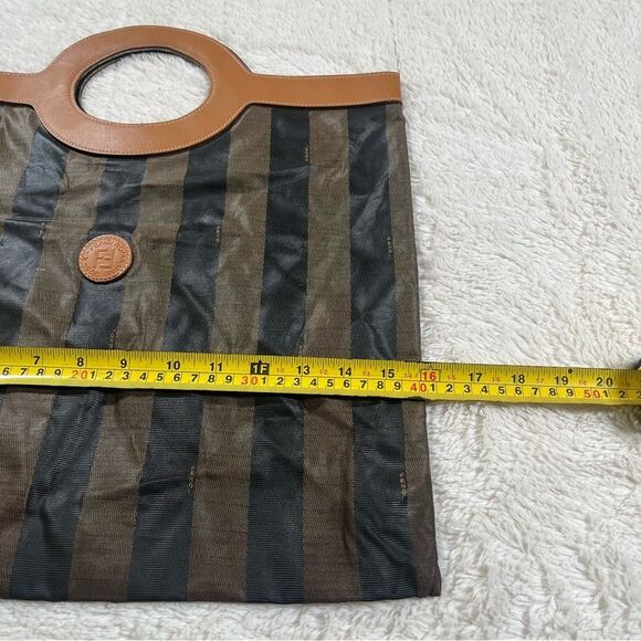 Vintage Fendi Bi Fold Clutch Brown Square Hand Bag Authentic Purse - Picture 8 of 9